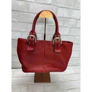 Tignanello Women's Red Leather Satchel Handbag Medium